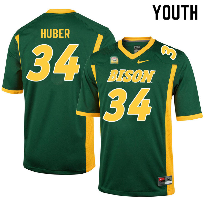 Youth #34 Kegan Huber North Dakota State Bison College Football Jerseys Sale-Green